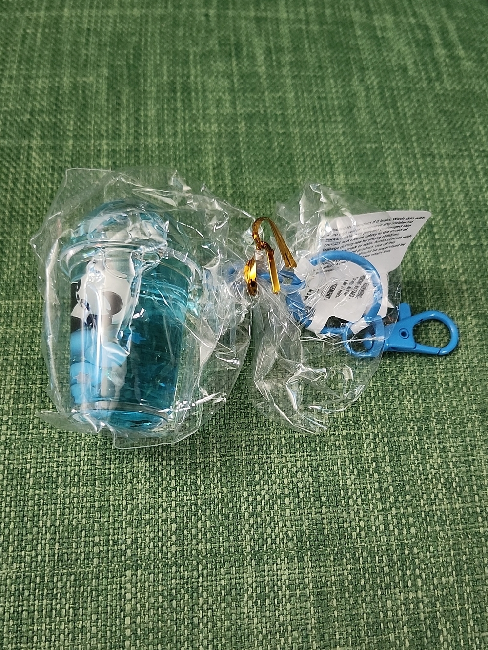 Blue Boba Tea Panda Water Keychain and Holder